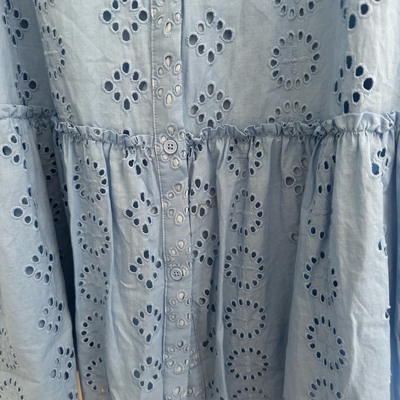 Donna Morgan Light Blue Eyelet Dress - Picture 3 of 7